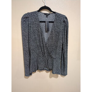 Banana Republic Black Polka Dot Long Sleeve - Medium